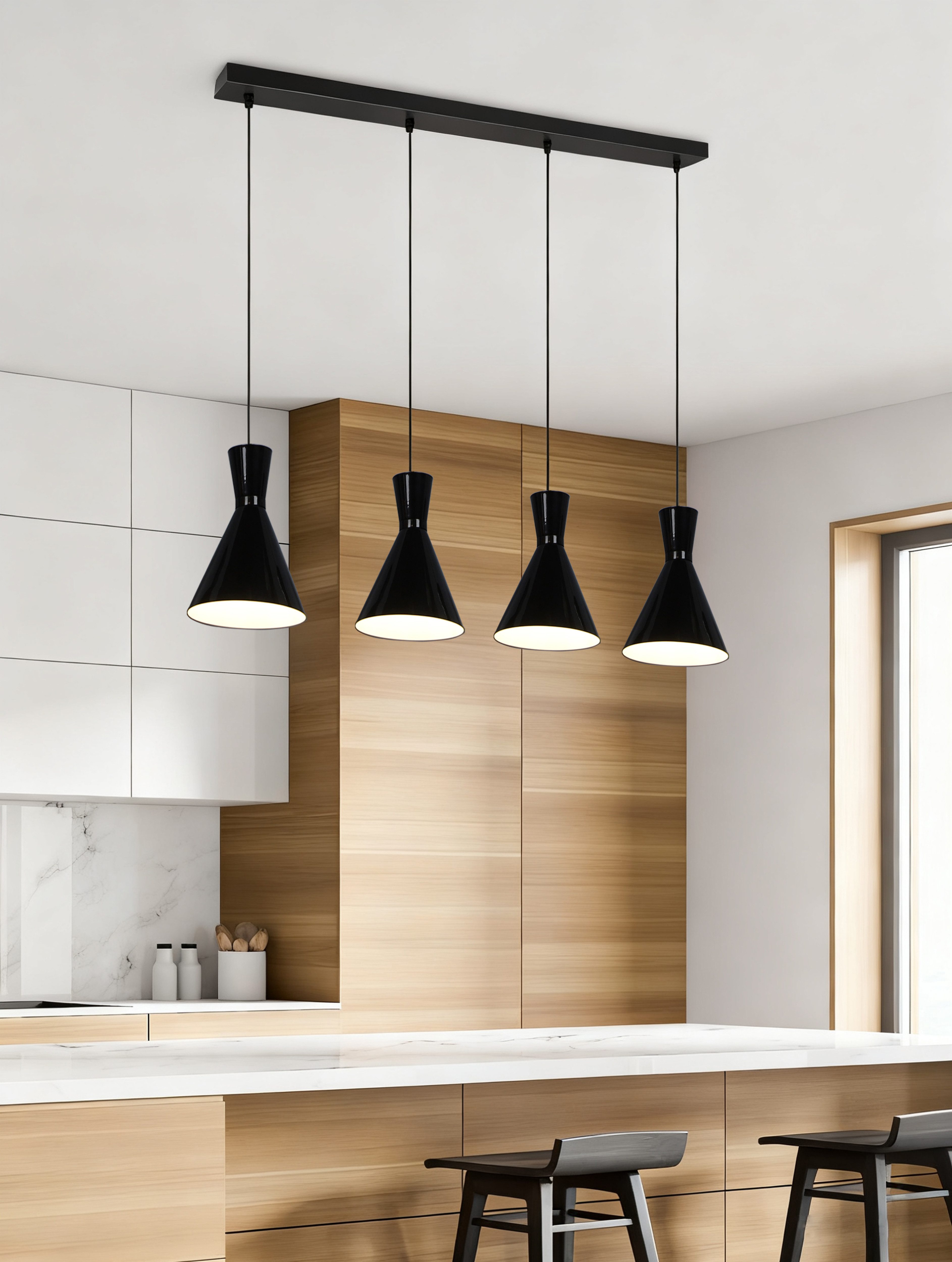 OTTO home Pendelleuchte Renell, ohne Leuchtmittel, glänzend, höhenverstellbar, industrieller Stil, Rondell, Hängelampe