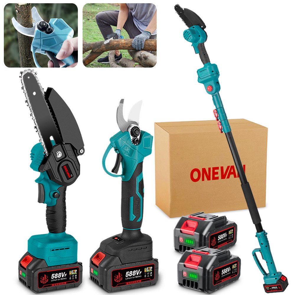 ONEVAN Akku-Hochentaster 4-in-1 Elektro Astsäge Teleskop Satz, Elektro Kett günstig online kaufen