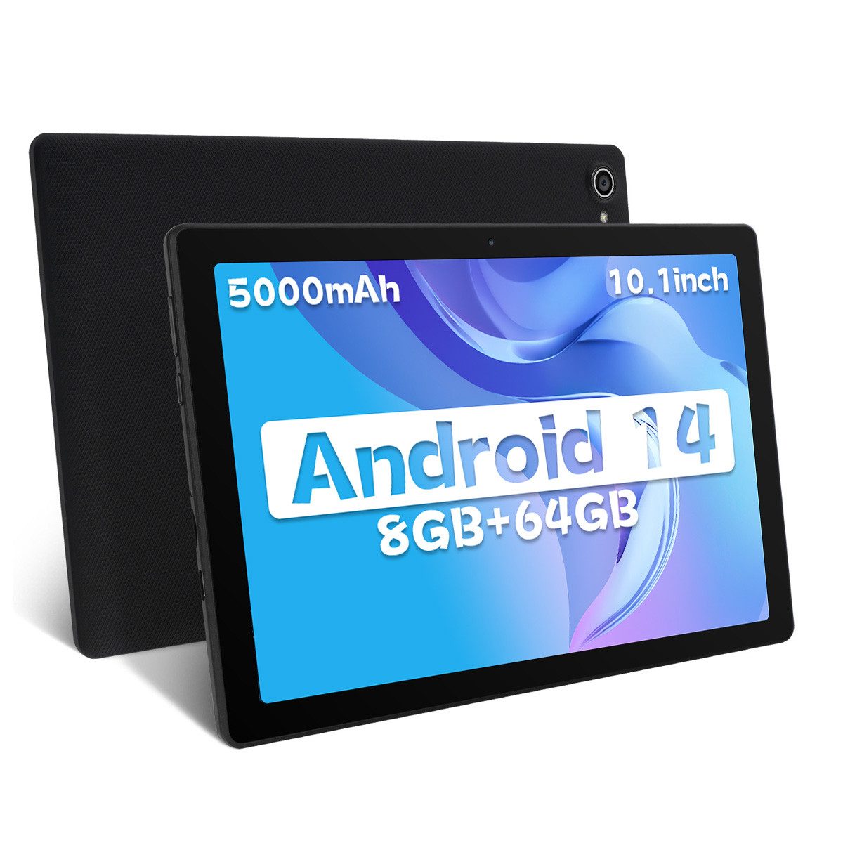Happybe 10 Zoll Android 14 8 GB RAM 64 GB Speicher 5 MP + 8 MP Dual-Kamera Tablet (10", 64 GB, Android, Dual-Kamera)