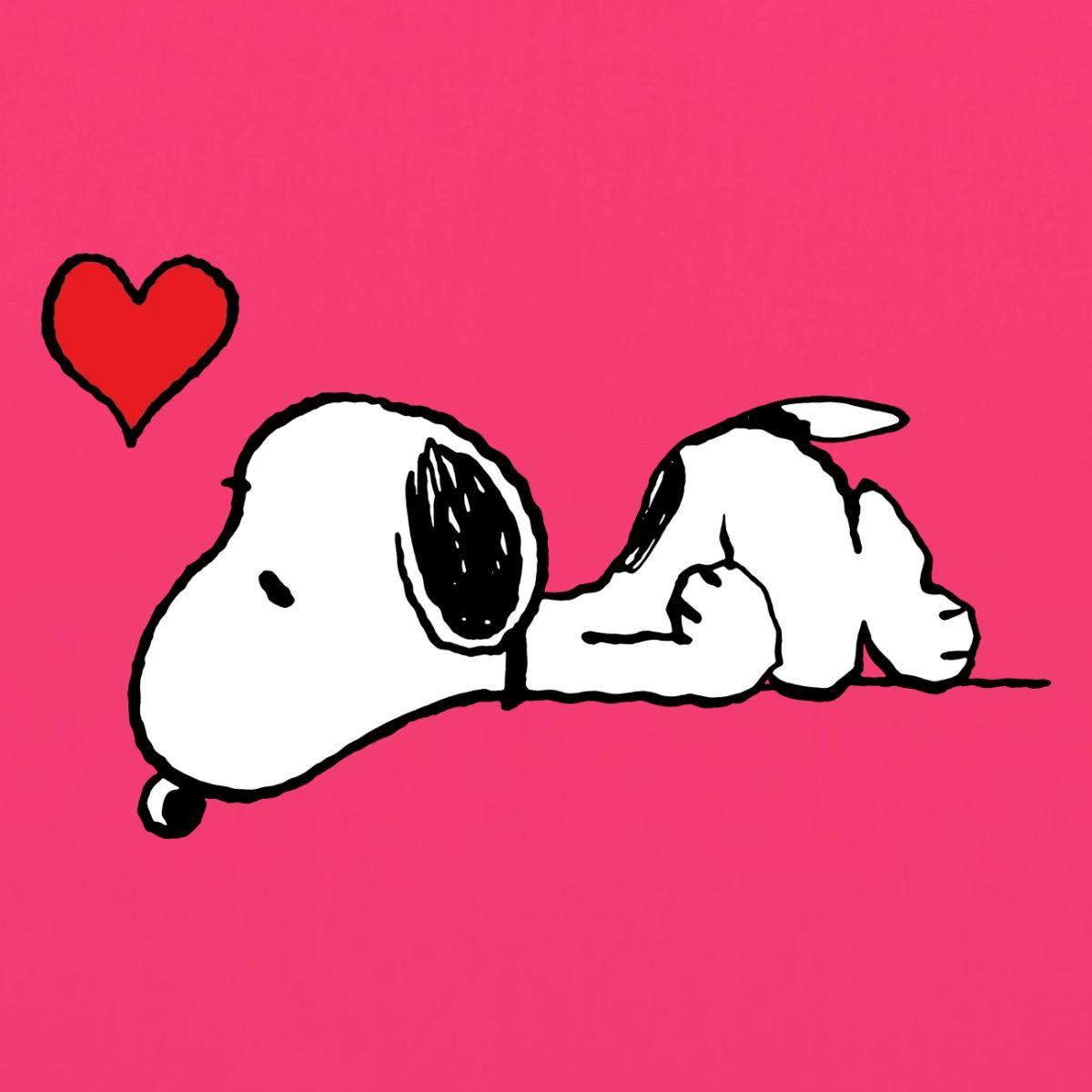 Spreadshirt Henkeltasche Peanuts Snoopy Liebe Herz Love Stoffbeutel (1-tlg)