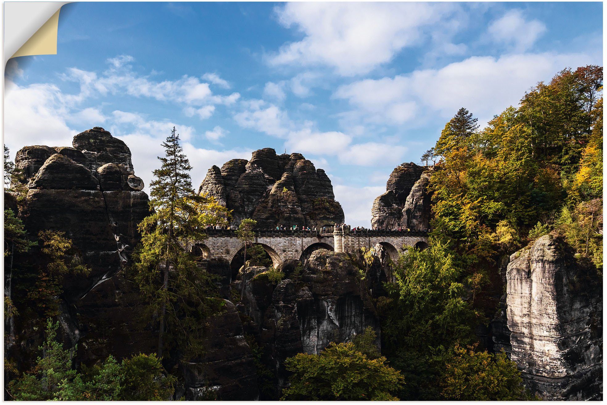 Artland Wandbild Bastei in der Sächsische Schweiz, Berge & Alpenbilder (1 St), als Alubild, Leinwandbild, Wandaufkleber oder Poster in versch. Größen