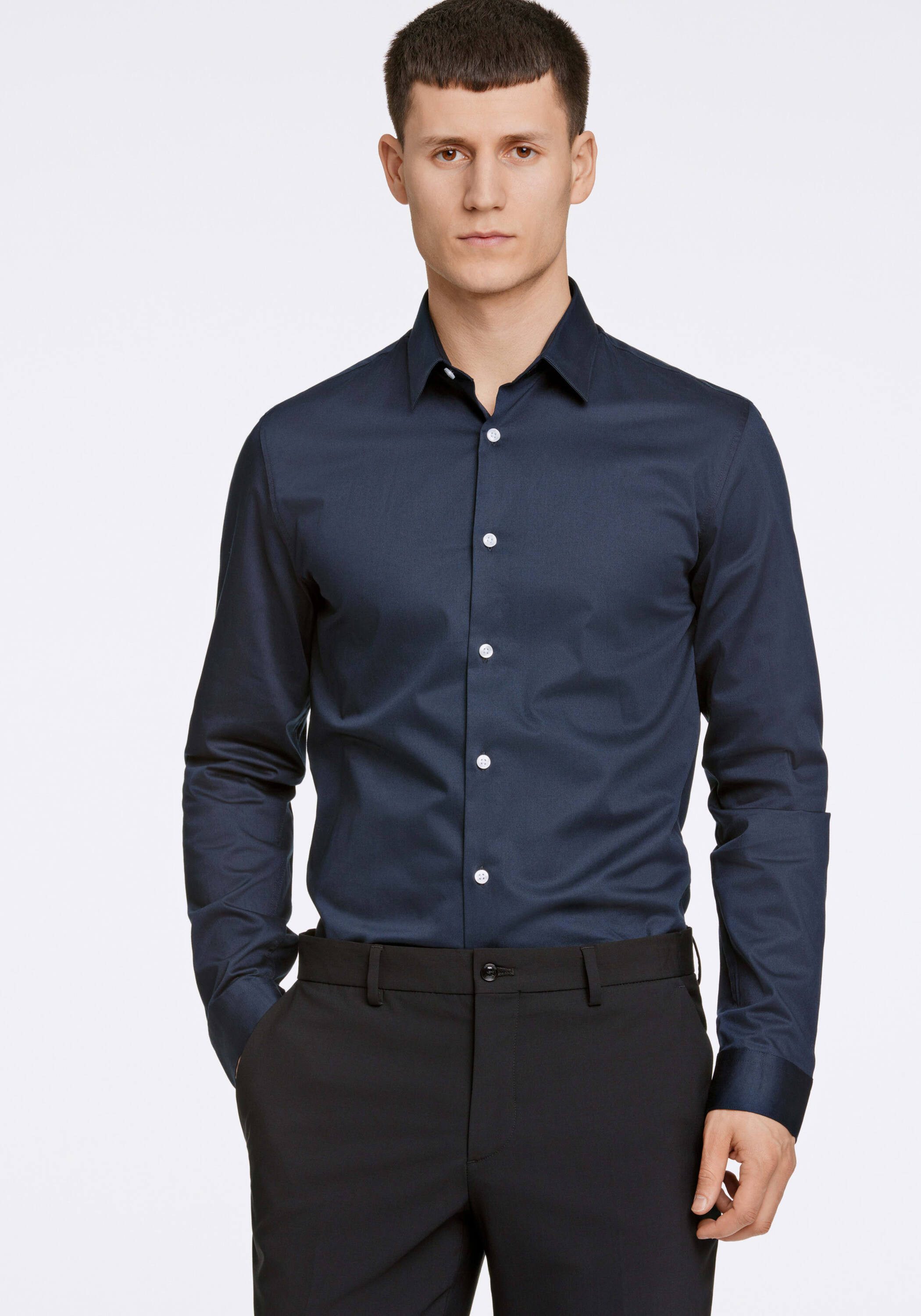 LINDBERGH Businesshemd Business-Hemd (Langarm) Slim Fit