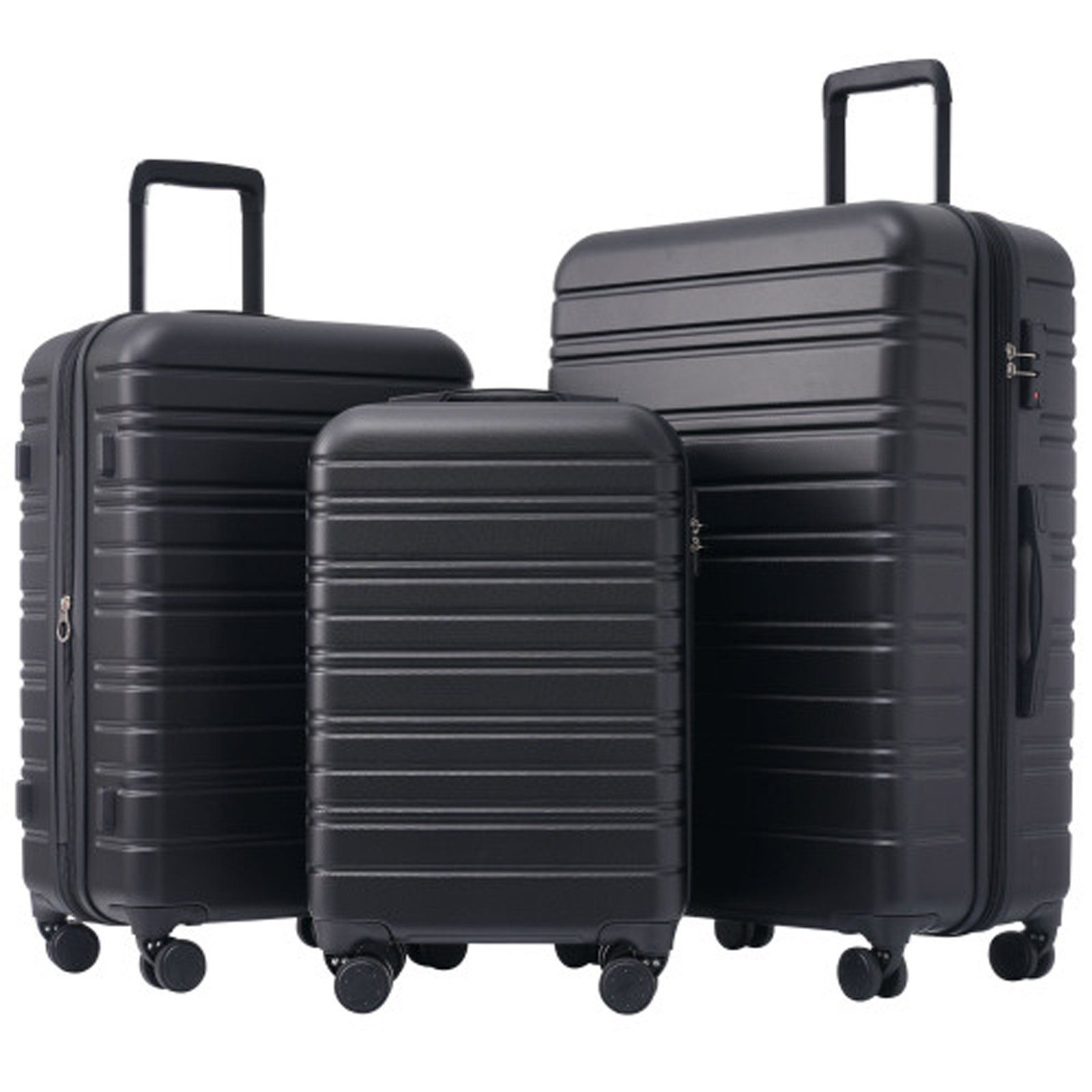 FUROKOY Kofferset M-L-XL-Set 3-teilige aus ABS, TSA-Zollsicherheitsschloss , , Reisekoffer Set 3-teilig mit 4 Rollen,Trolley Gepäck Koffer
