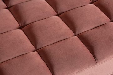 LebensWohnArt Sofa Modernes 3er Sofa 220cm COMFORT alt-rosa Samt Federkern