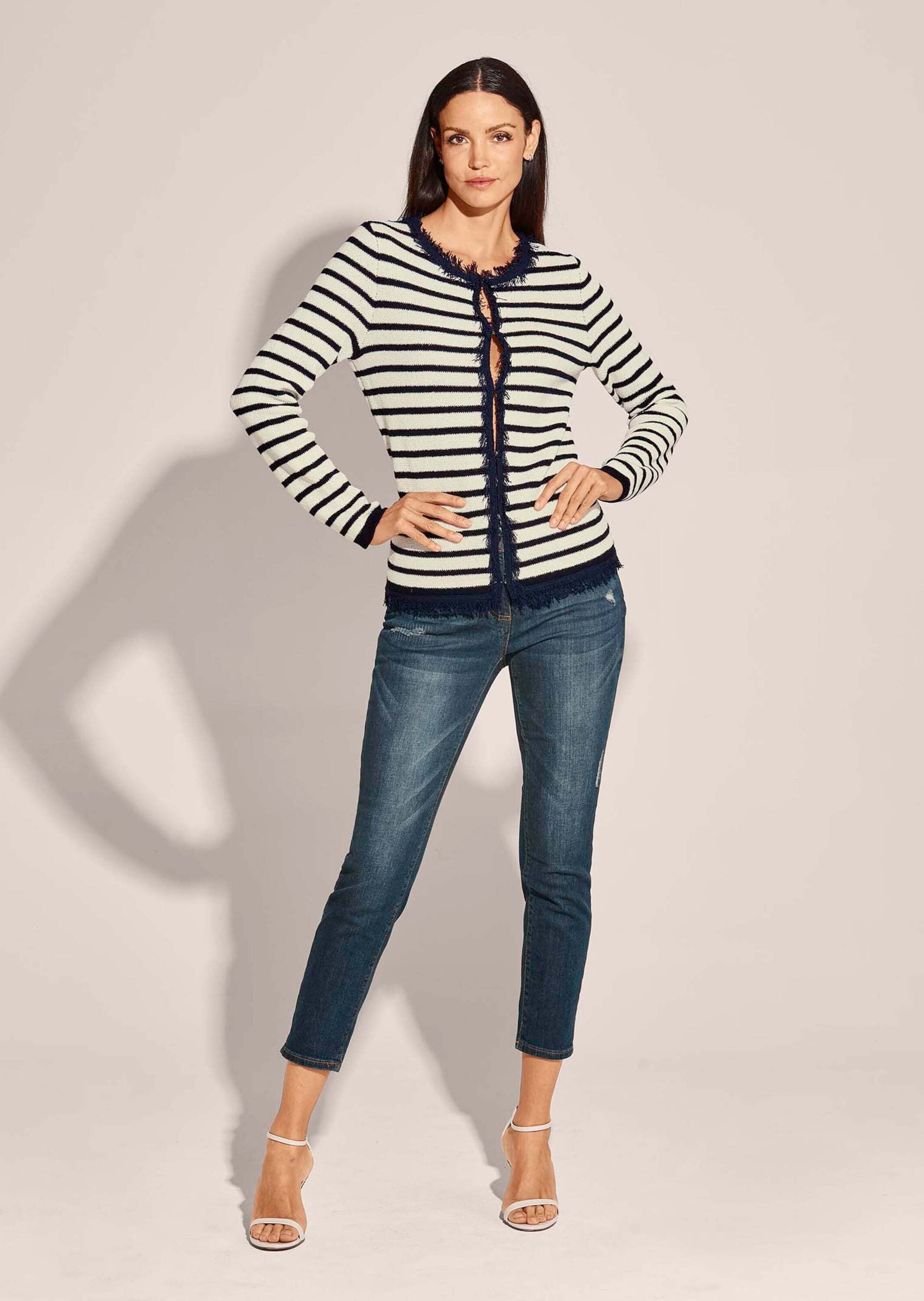 MADELEINE Strickjacke Gestreifte Strickjacke in in Bouclé-Qualität