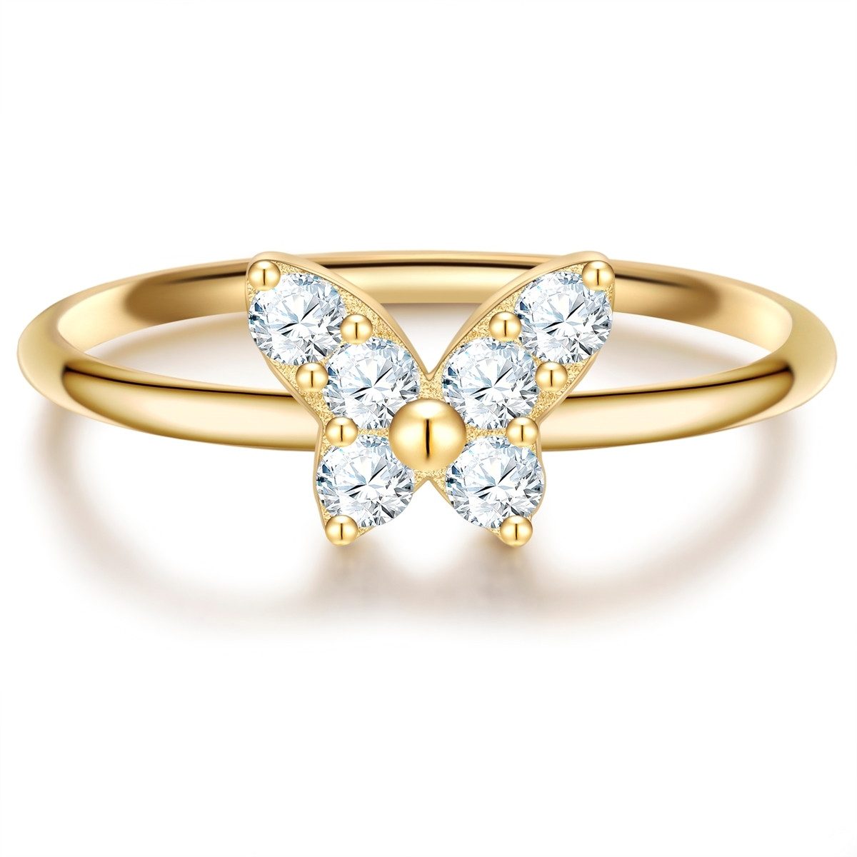 Glanzstücke München Silberring Schmetterling gelbgold günstig online kaufen