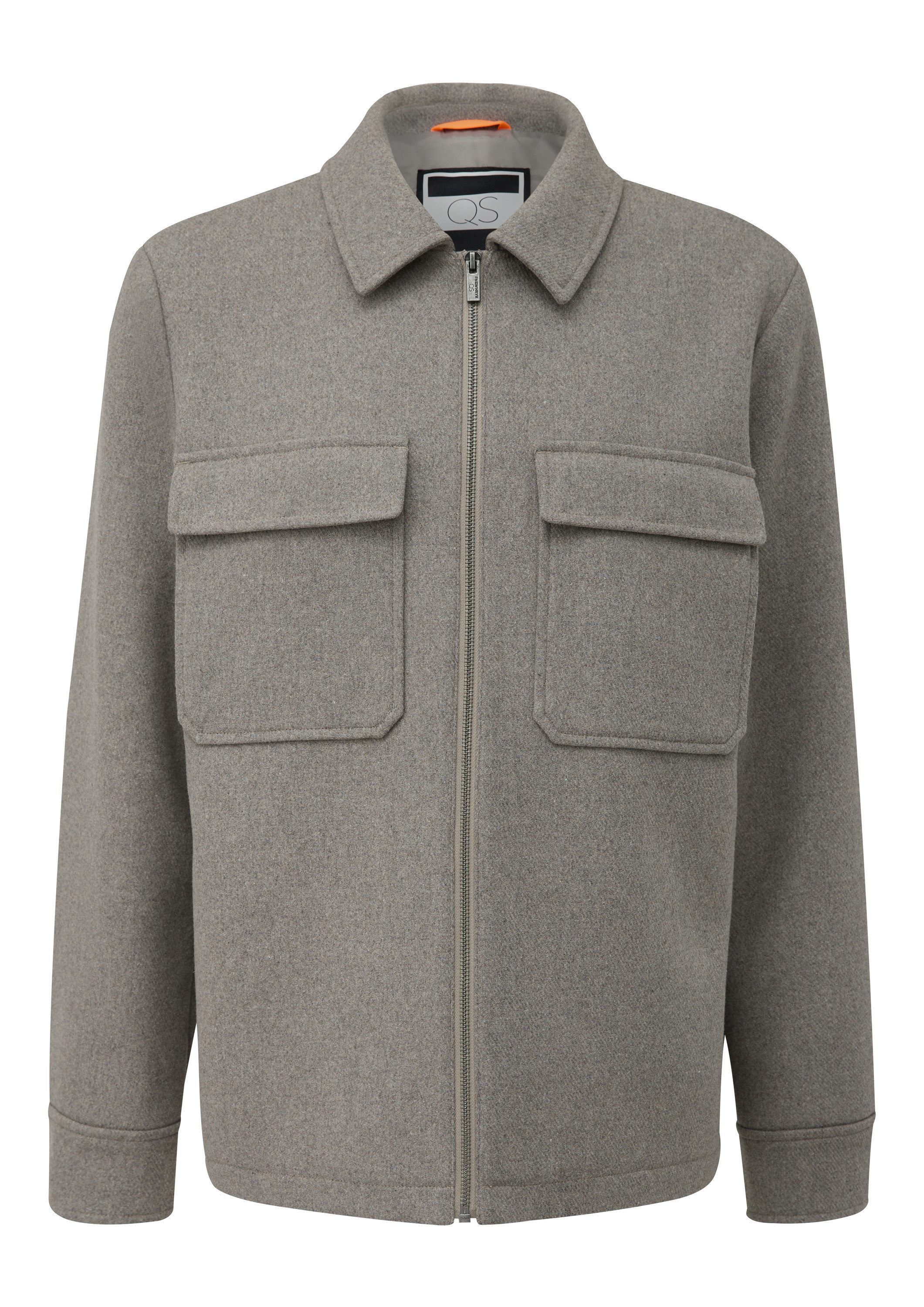 QS Funktionsjacke Outdoor-Jacke Overshirt mit Reißverschluss aus Wollmischu günstig online kaufen