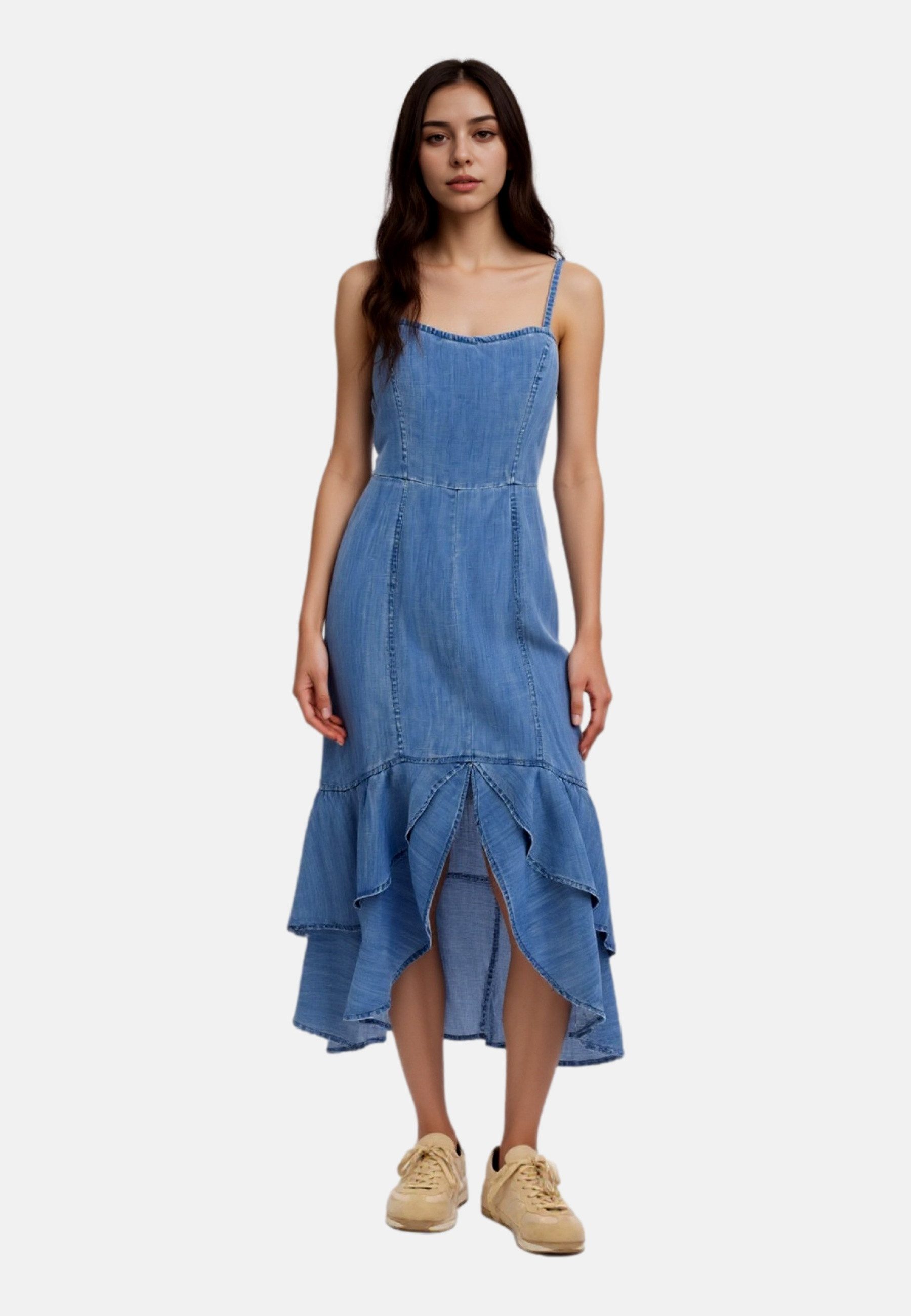 Guess Midikleid Kleid MARINA Sommerkleid (1-tlg)