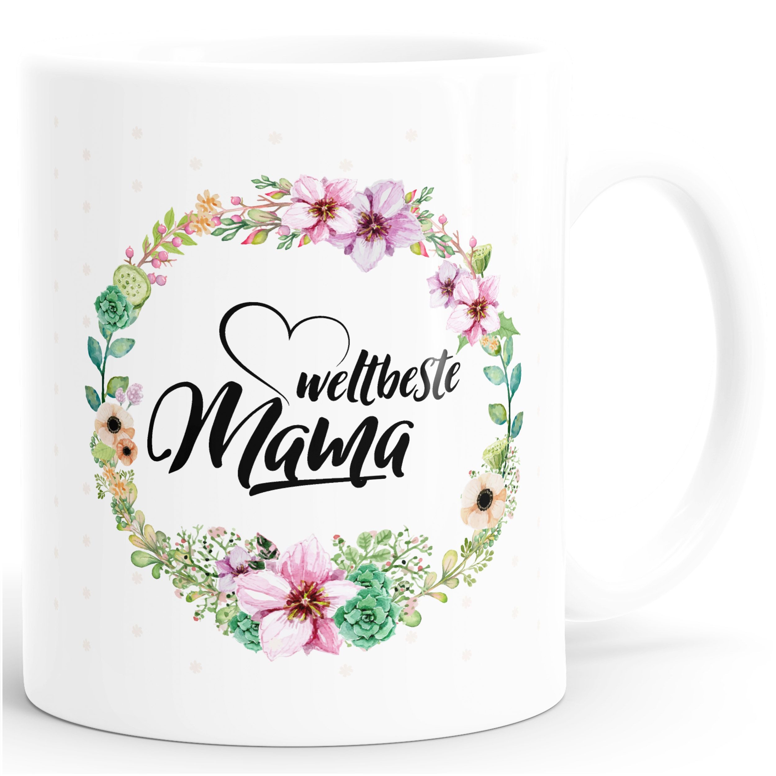 Tasse Kaffee-Tasse Weltbeste Mama Geschenk für Mutter Muttertag einfarbig