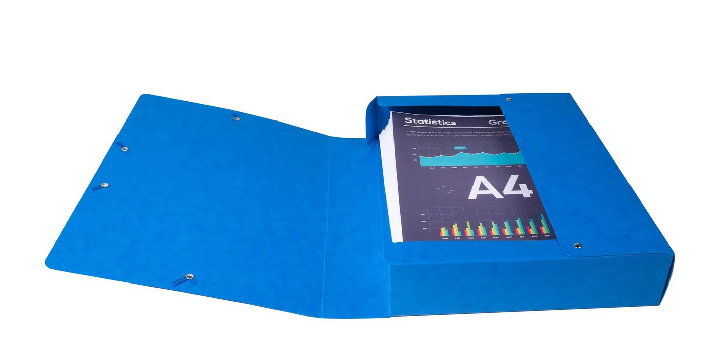 Thumbnail - EXACOMPTA Archivcontainer 8x Archivbox Karton, 600g, Rücken 60mm + Etikett, A4, Blau, 50602E, Boxen mit Gummizug