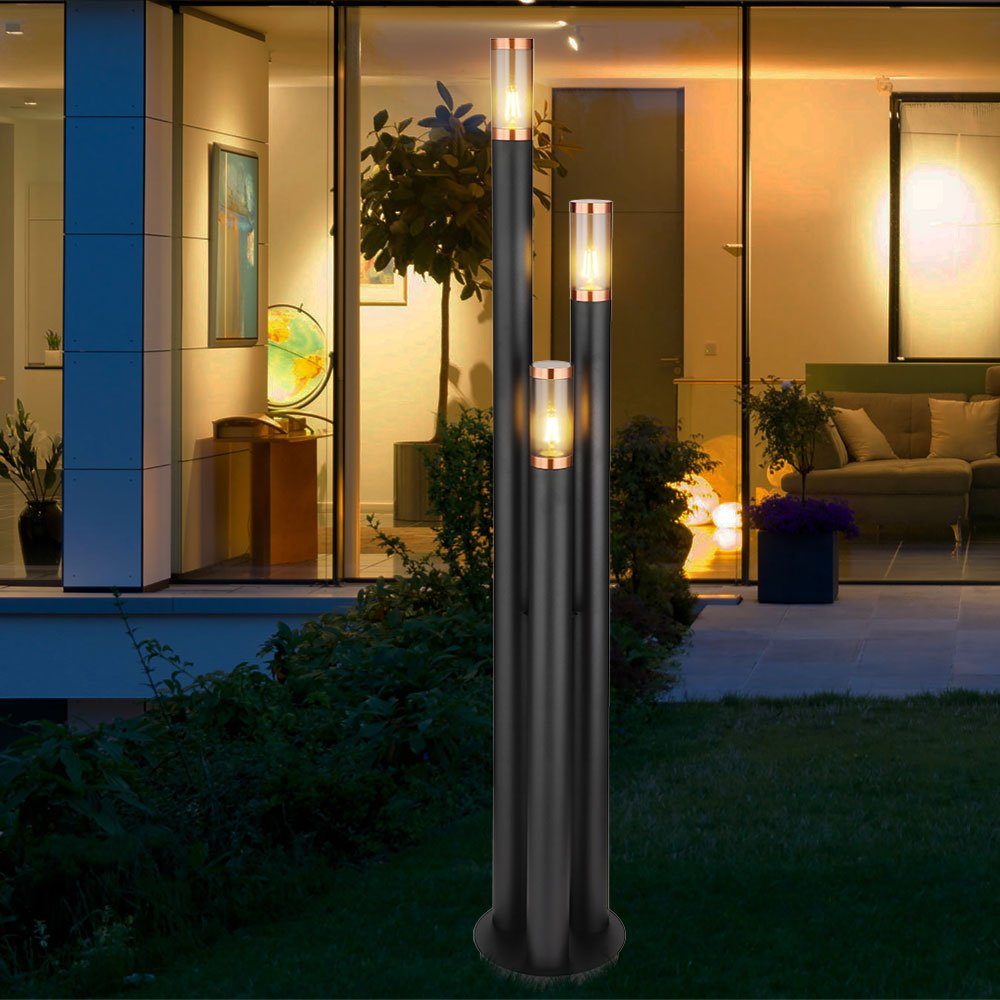 GLOBO LIGHTING LED Außen-Stehlampe, Leuchtmittel inklusive, Kaltweiß, Warmweiß, Neutralweiß, Tageslichtweiß, Farbwechsel, Smart RGB LED Wegeleuchten Außen Edelstahl Außenlampe Gartenleuchte