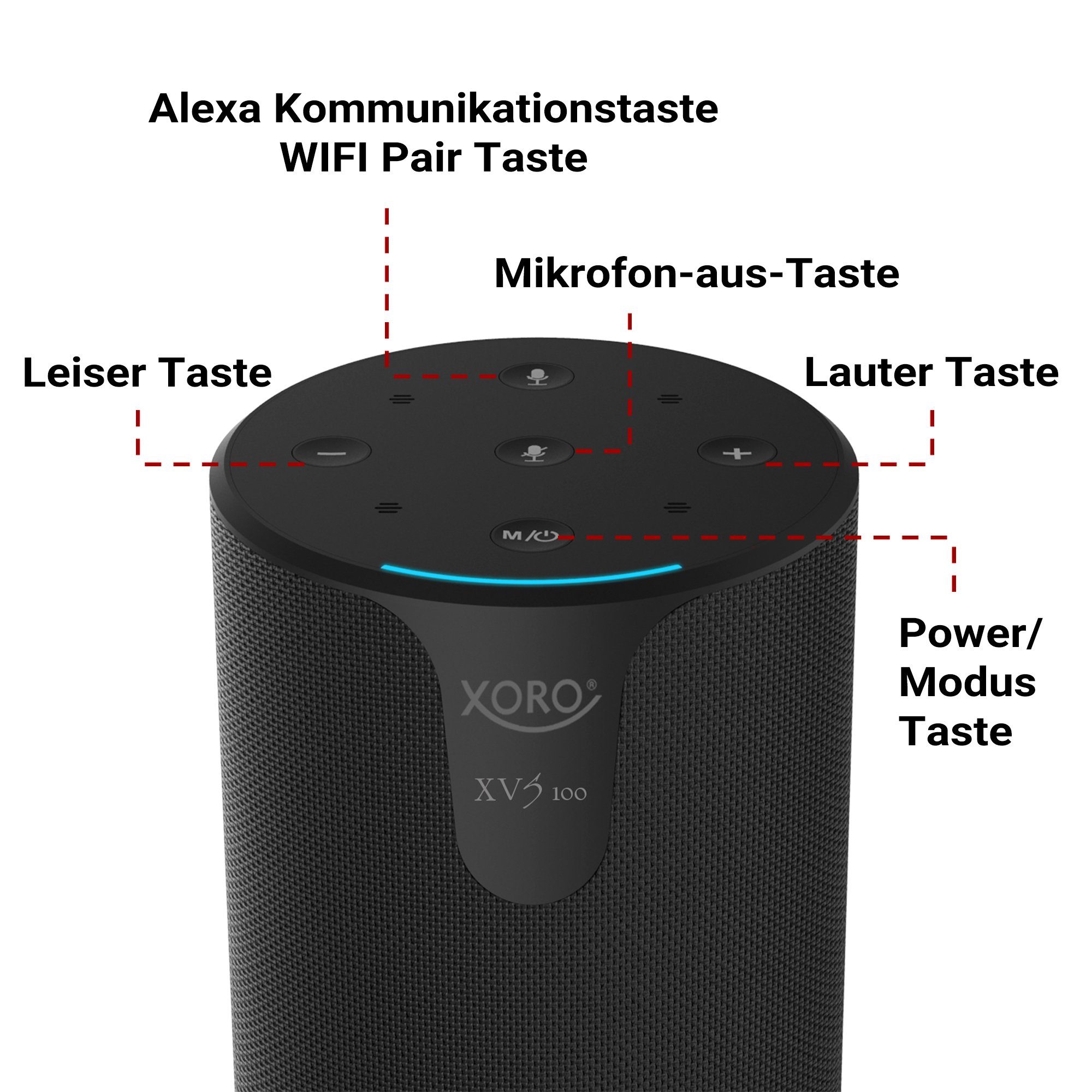 Speaker XORO Alexa Xoro 100 XVS Smart Amazon Leistungsstarker WIFI/Bluetooth®-Speaker
