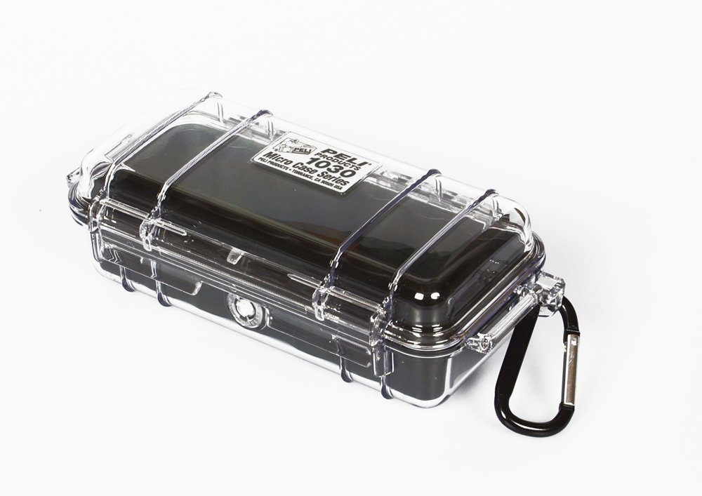 Peli Aufbewahrungsbox, Peli 'MicroCase' - 1030 transparent-schwarz