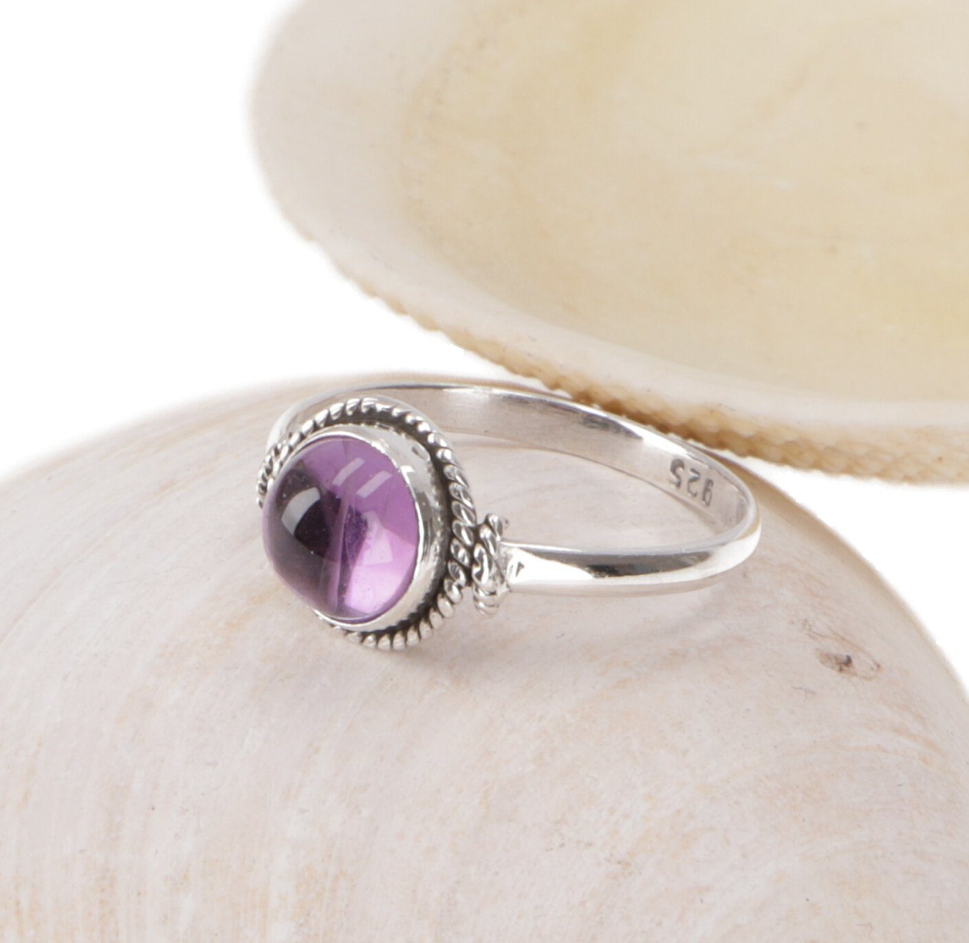 Guru-Shop Silberring Boho Silberring, filigraner Edelsteinring mit.. günstig online kaufen