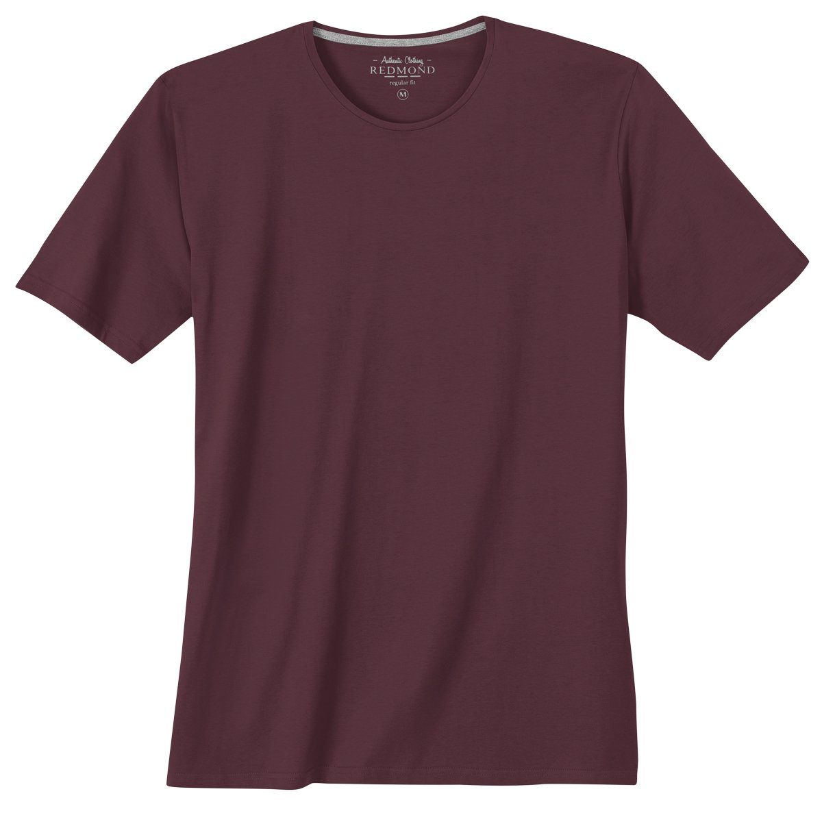 pflaume Redmond Redmond Basic Übergrößen Rundhalsshirt T-Shirt Rundhals