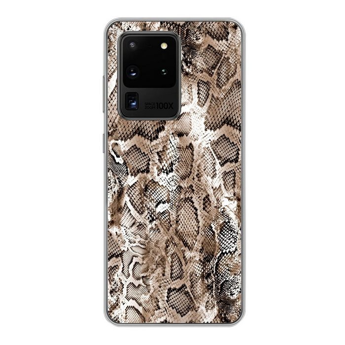 MuchoWow Handyhülle Tiermuster - Schlange - Haut Phone Case Handyhülle Samsung Galaxy S20 Ultra Silikon Schutzhülle