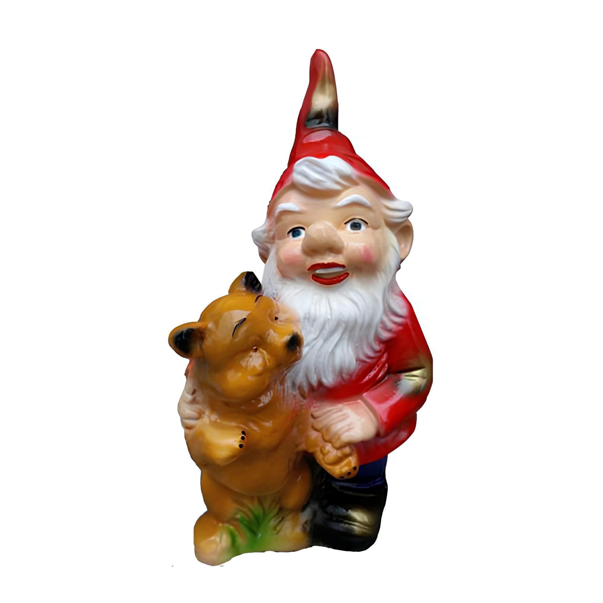 JVmoebel Gartenzwerg Handgefertigte Zwergenfigur aus wetterfestem Material, (Skulptur M24-34cm), Made in Europa