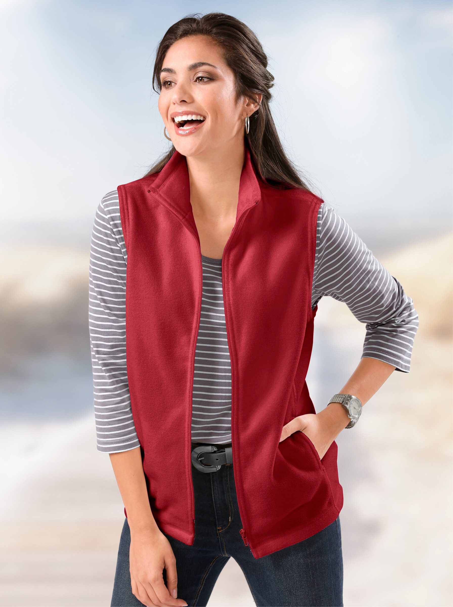 Sieh an! Fleeceweste Fleece-Weste Länge ca. 70 cm – Bild 3 von 4