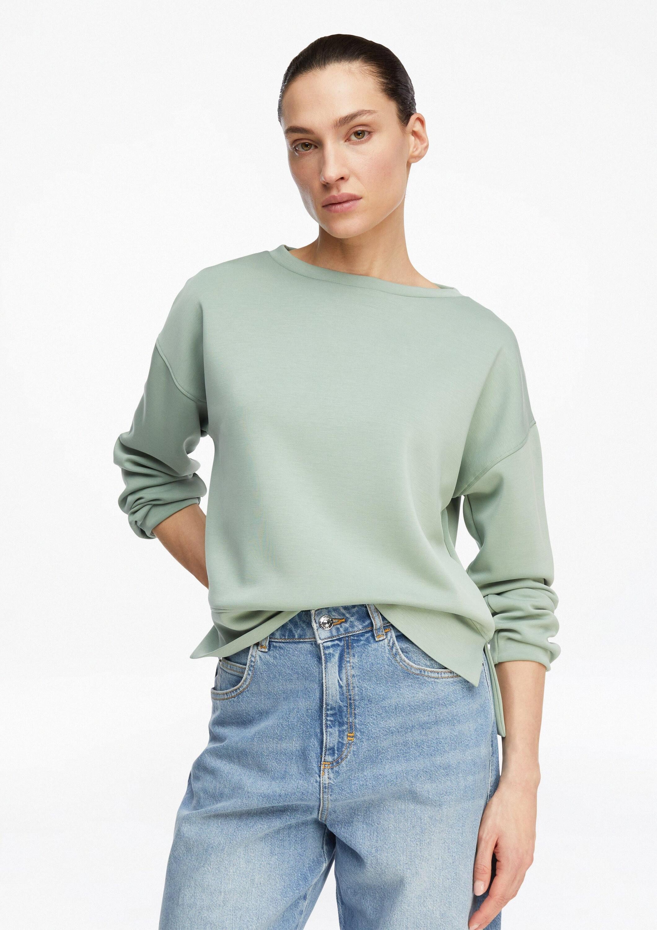 comma Sweatshirt Sweatshirt Weiches Sweatshirt mit Faltendetail am Arm