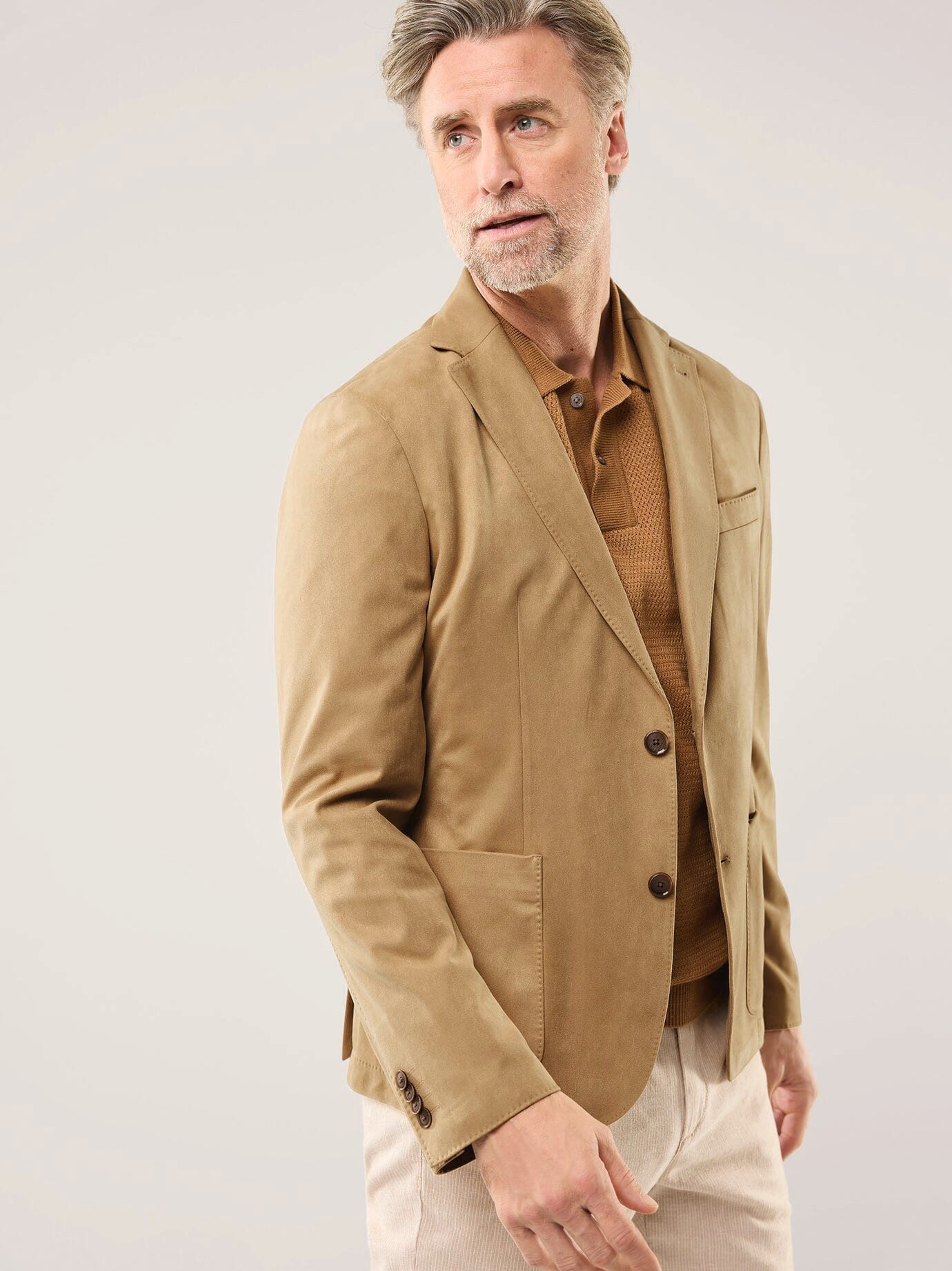 Walbusch Sakko Herren Sakko aus Microvelours Regular fit Reverskragen, klassisch, Kurzgröße