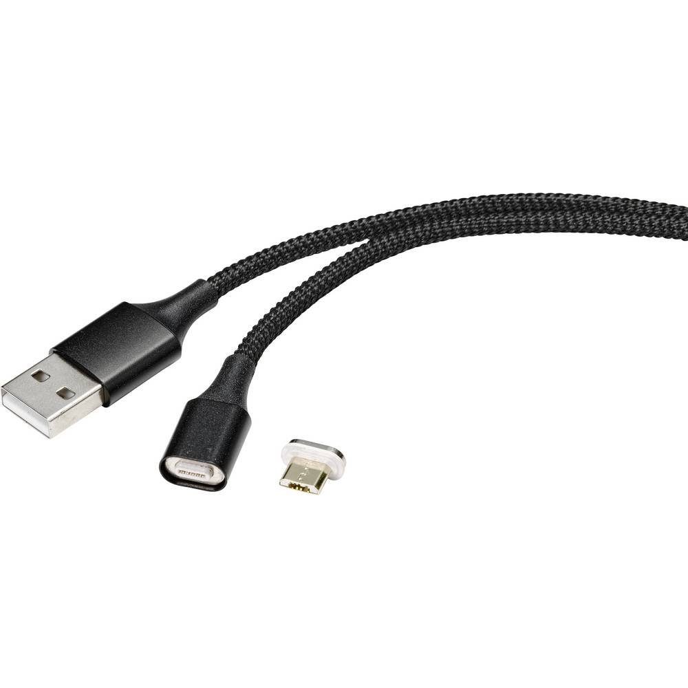 Renkforce Magnetadapter USB A männlich auf Micro-USB USB-Kabel, magnetischer Stecker