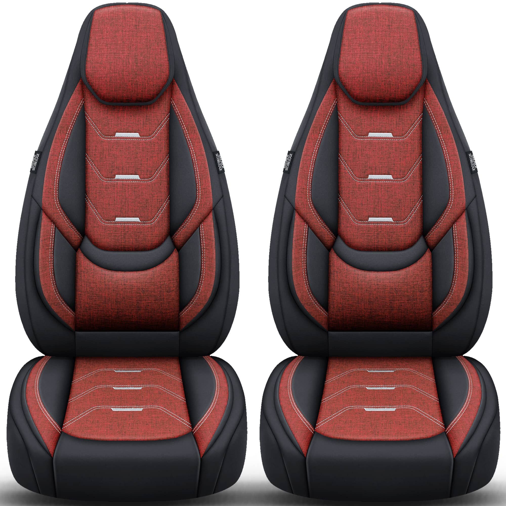 BREMER SITZBEZÜGE Autositzbezug für für Knaus BOXDRIVE / XL (H2), Set, Schonbezüge Sitzbezüge Fahrer und Beifahrer, in Schwarz/Weinrot