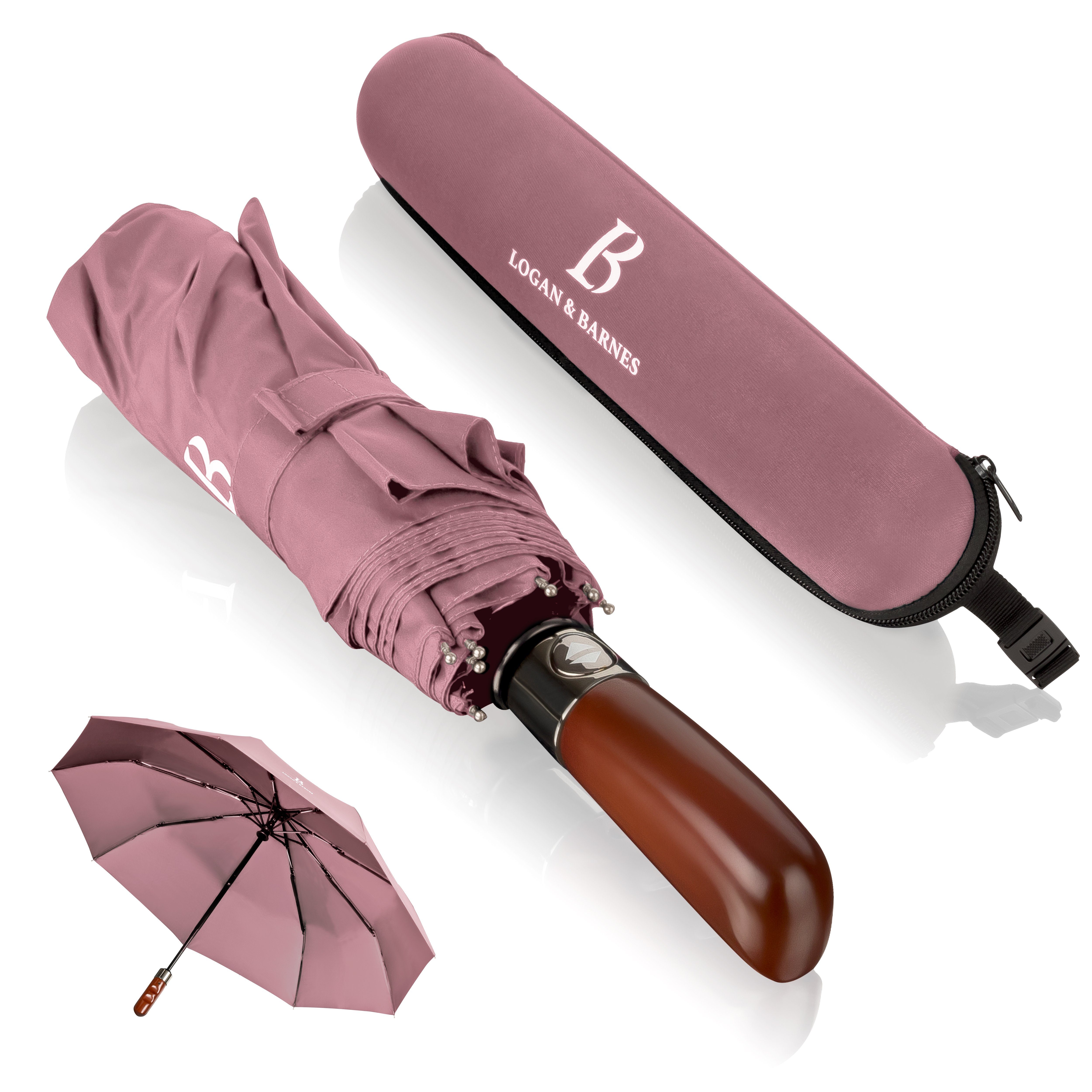 Logan & Barnes Taschenregenschirm Dublin, Sturmfest bis 140 km/h