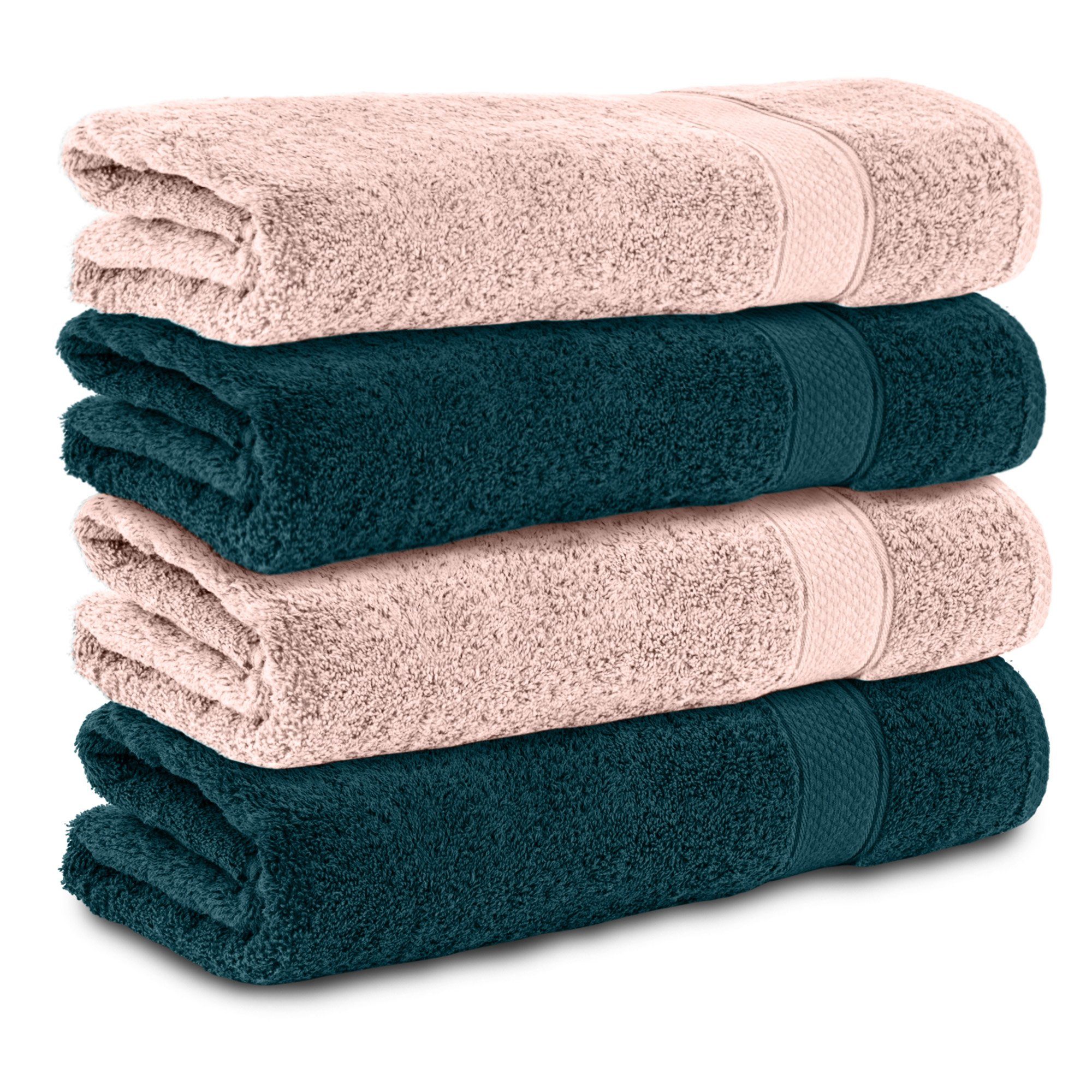 Komfortec Badetücher 100% Baumwolle, 470 g/m², Frottee (4-St), Handtücher 7 günstig online kaufen