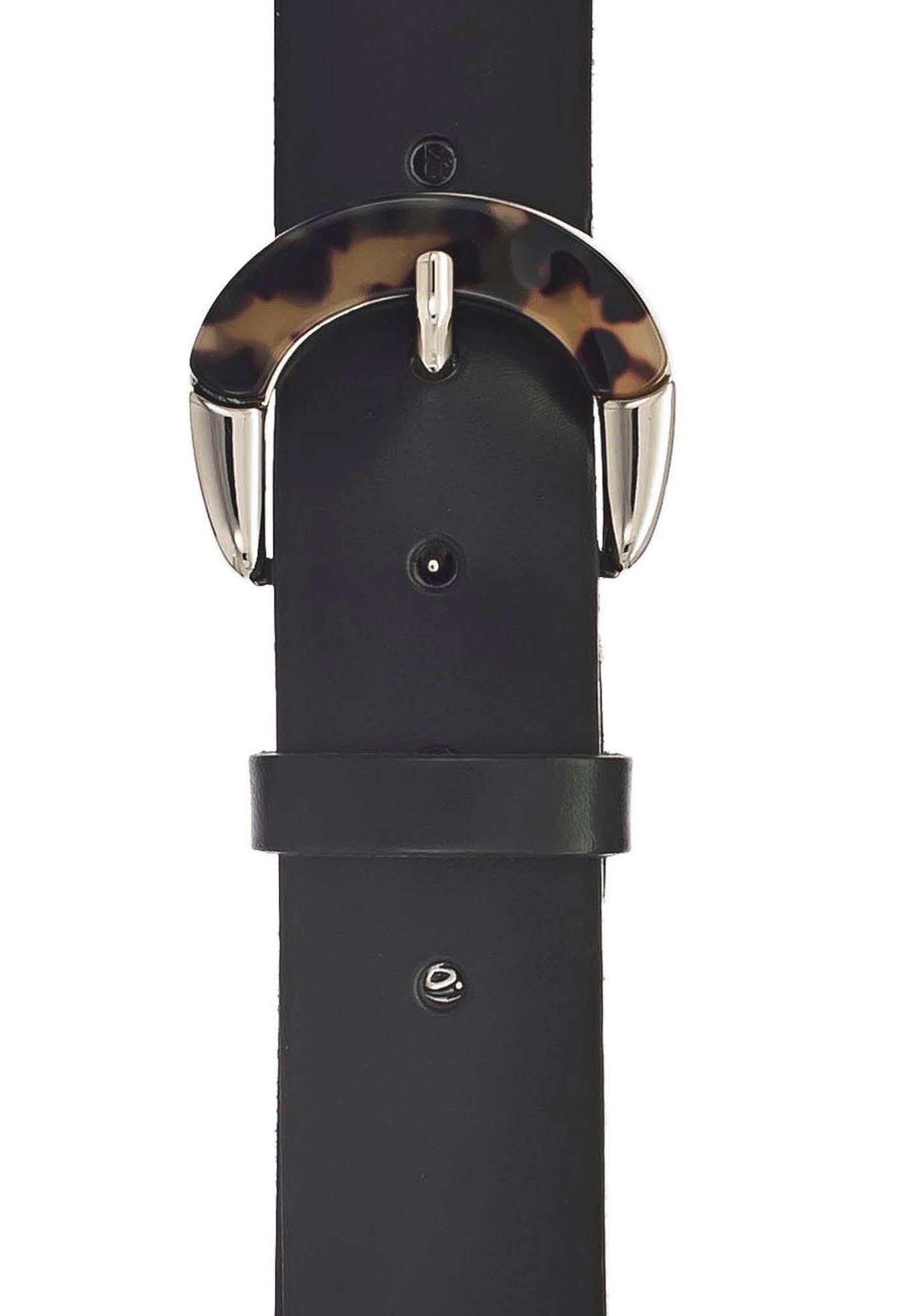 b.belt Animal-Design schwarz Ledergürtel mit Schließe