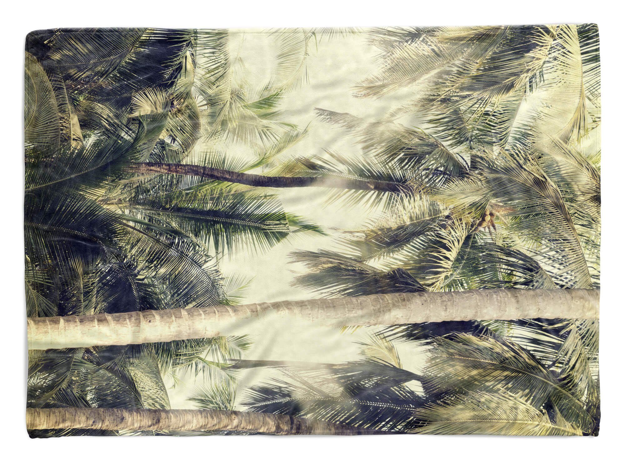 mit Art Saunatuch Palmen Fotomotiv Strandhandtuch Tropi, Handtücher Handtuch Kuscheldecke Handtuch Süden Baumwolle-Polyester-Mix Sinus (1-St),
