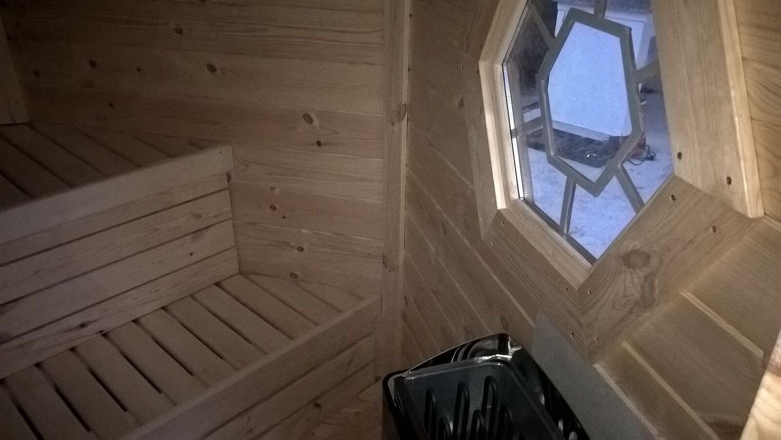 JVmoebel Fasssauna Holzsauna mit modernem Design und langlebiger Verarbeitung, BxTxH: 227 x 263 x 283 cm, 45,00 mm, (1-St., Trockensauna) Made in Europa