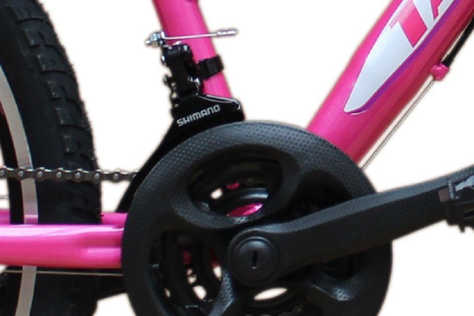 Talson Mountainbike 26 Zoll Fahrrad mit, 21 Gang Shimano, Kettenschaltung, mit Beleuchtung nach StVZO und Gabelfederung Rosa