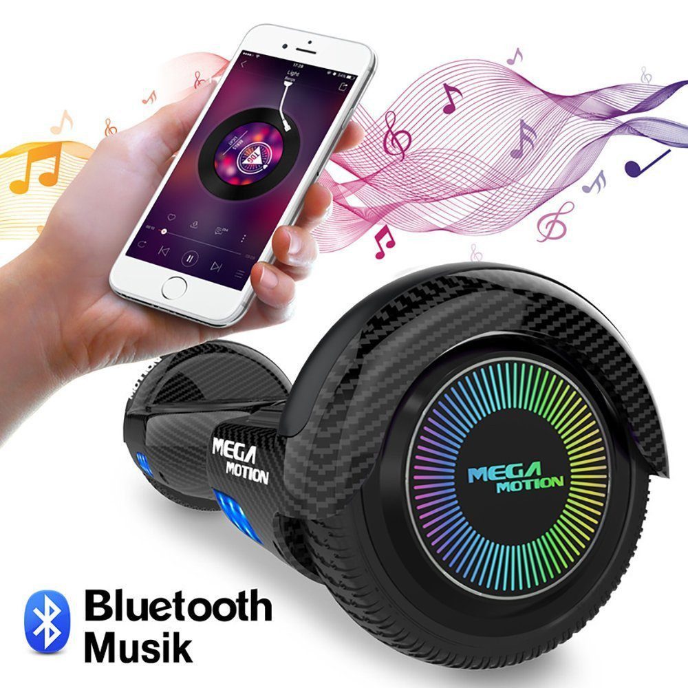 Mega Motion Balance Scooter 6,5 Zoll Hoverboard mit 350W motor und LED lichter, 13.00 km/h, mit Integrierter Bluetooth-Player,Geschenke für Kinder