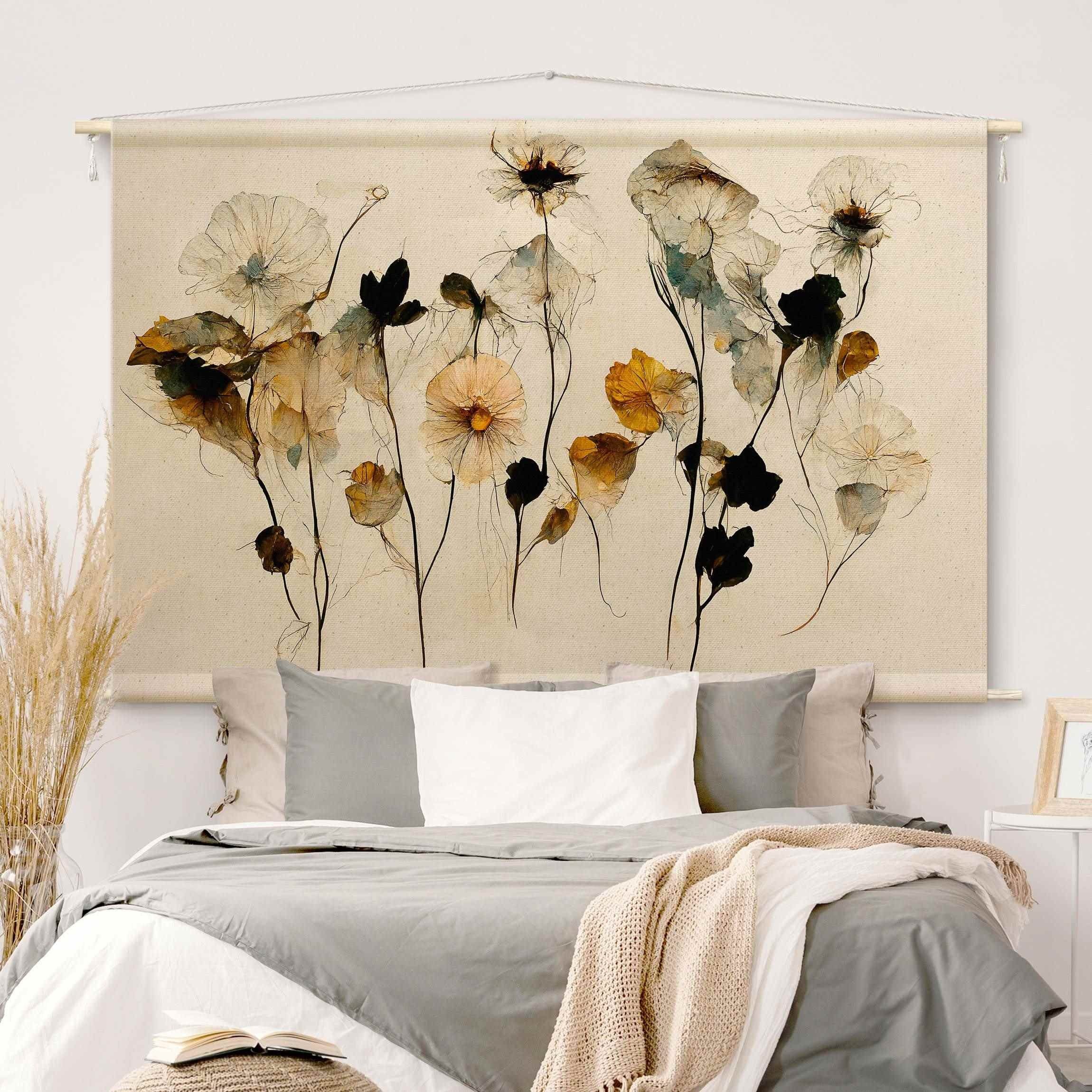 Bilderdepot24 Wandteppich modern Blumen Aquarell Vintage günstig online kaufen