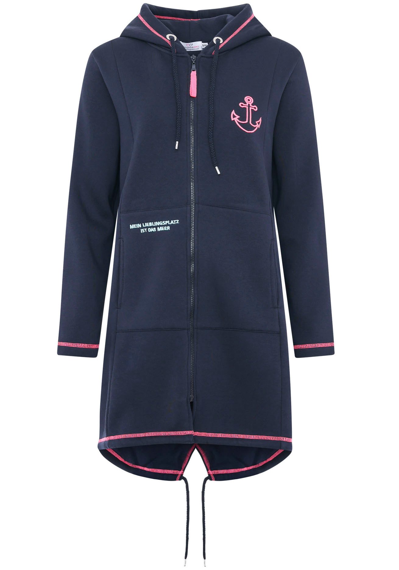 Zwillingsherz Kapuzensweatjacke mit Kapuze, Rückenprint und günstig online kaufen
