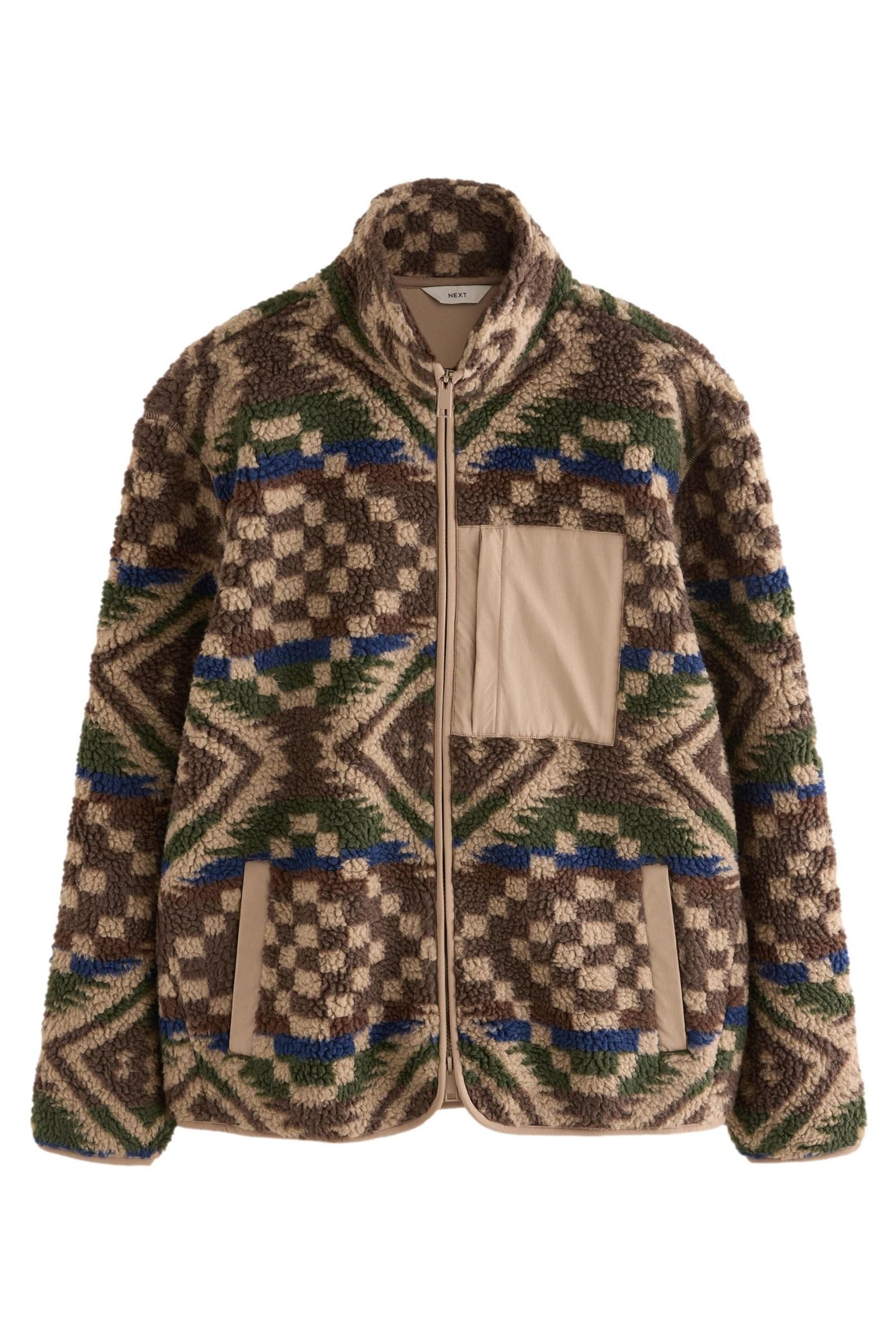Next Fleecejacke Bedruckte Fleecejacke mit Reißverschluss (1-St)