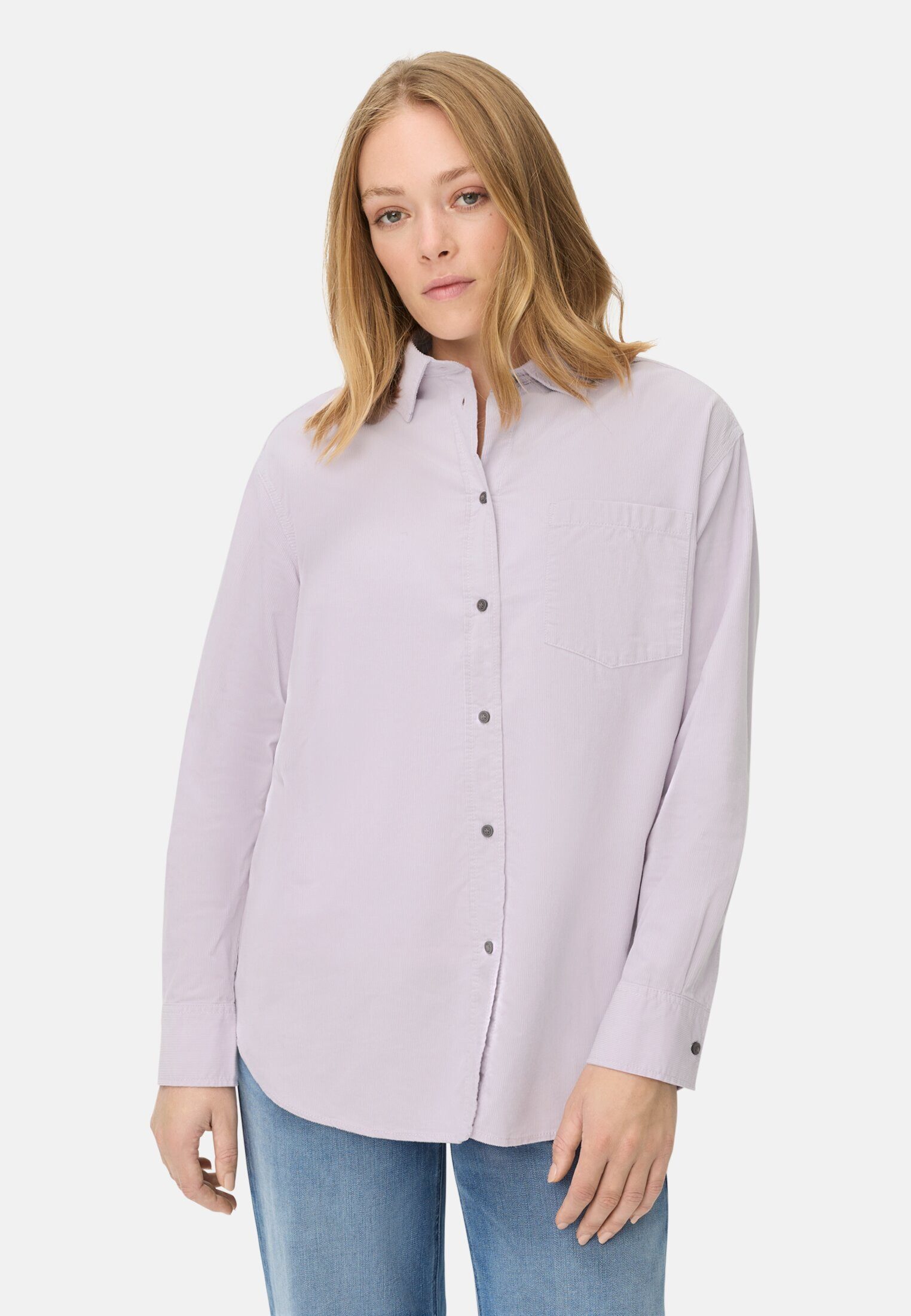 camel active Hemdbluse mit Brusttasche Langarm Kentkragen unifarben günstig online kaufen