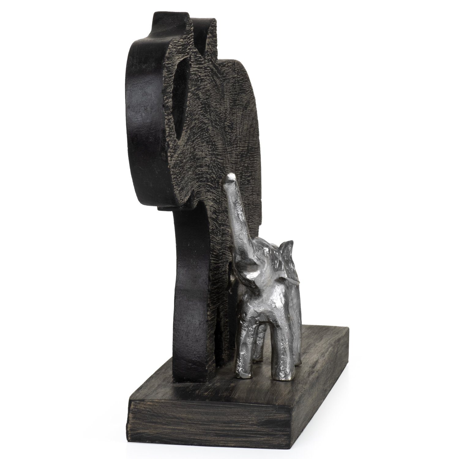 Moritz Skulptur Skulptur 25x40x10 Dekoobjekt Holz, mit Fensterdeko, Wanddeko, Tischdeko, cm, Elefant Holzdeko Kind