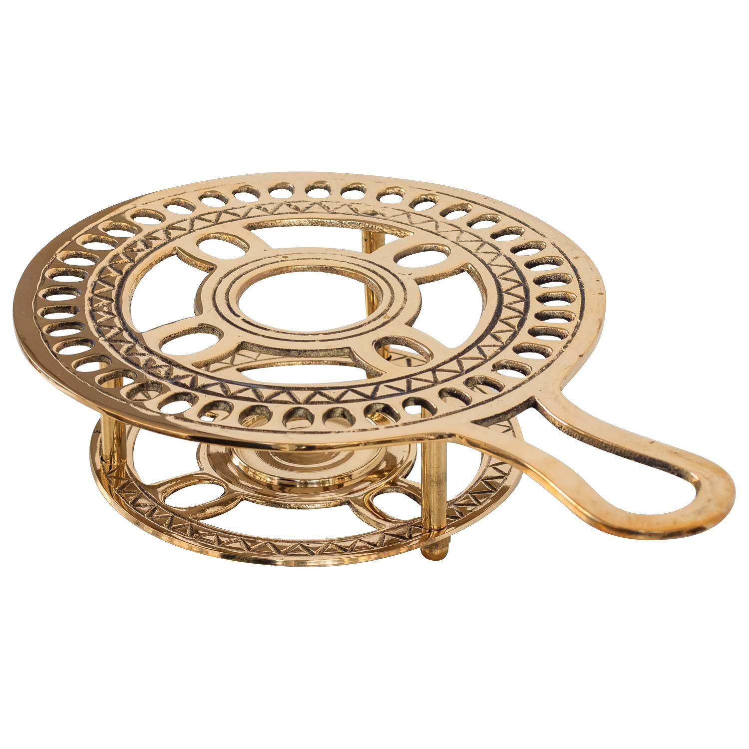 Aubaho Dekoobjekt Stövchen Messing Teewärmer Kaffeewärmer Wärmer gold Antik-Stil - 24cm