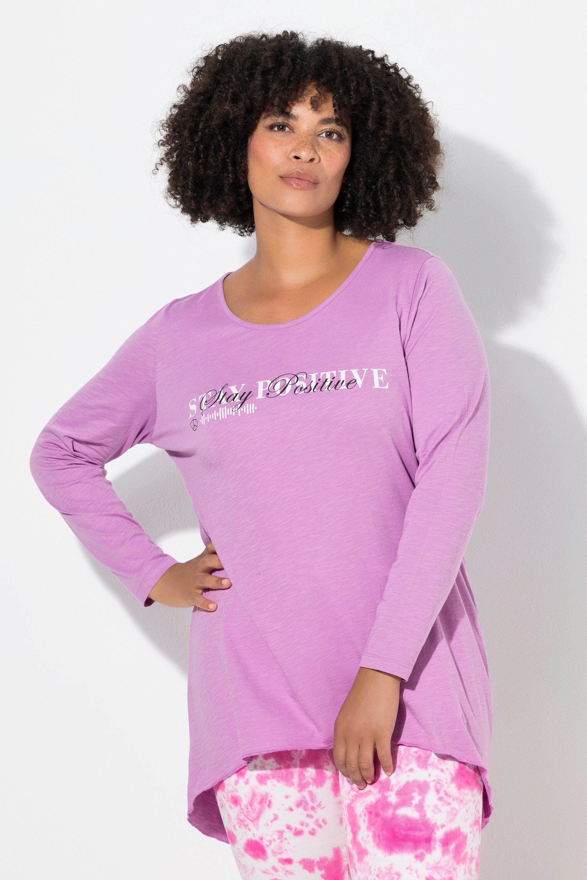 Angel of Style T-Shirt T-Shirt A-Linie Schriftzug Langarm