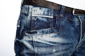 Cipo & Baxx Jeansshorts Herren Kurze Hose 20CB13-BANS mit destroyed Effekten