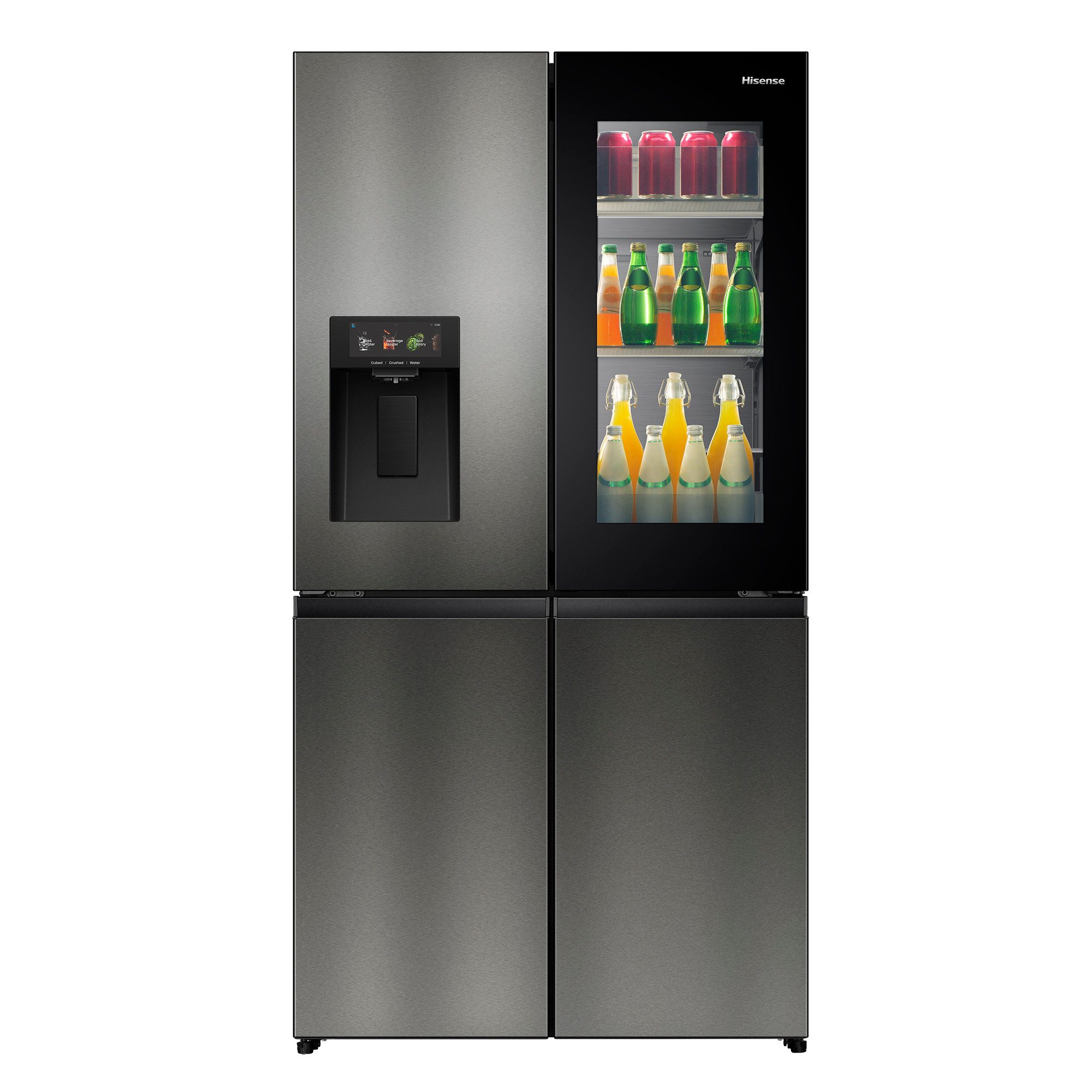 Hisense Multi Door RQ600P7SKE, 179 cm hoch, 91,4 cm breit, PureViewDoor - immer sehen was im Kühlschrank ist