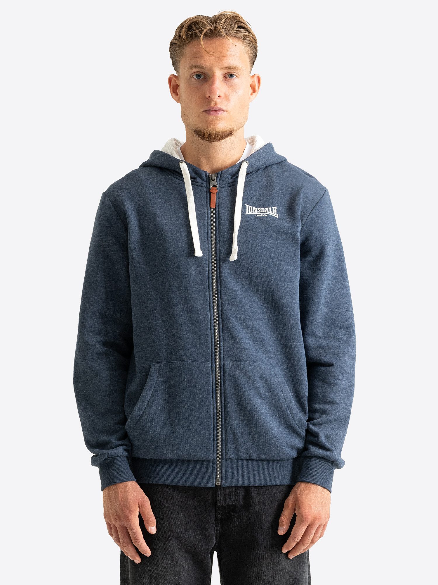 Lonsdale Kapuzensweatjacke HILLINGDON mit Kapuze, Langarm-Design, normale Passform