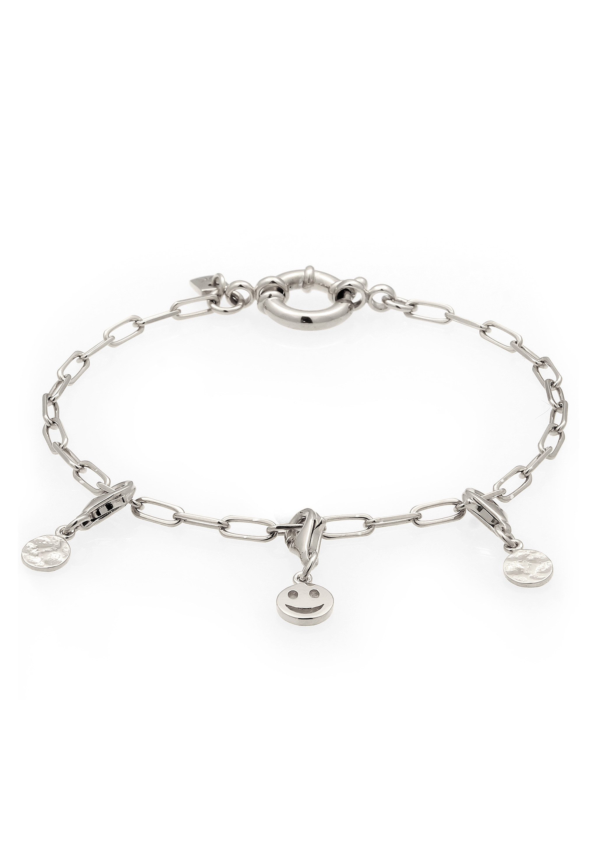 Kuzzoi Silberarmband Smiling Face Charm Anhänger 925 Sterling Silber
