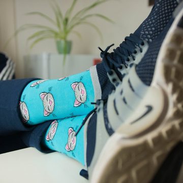 TwoSocks Freizeitsocken Katzen Socken lustige Socken Herren & Damen, Einheitsgröße