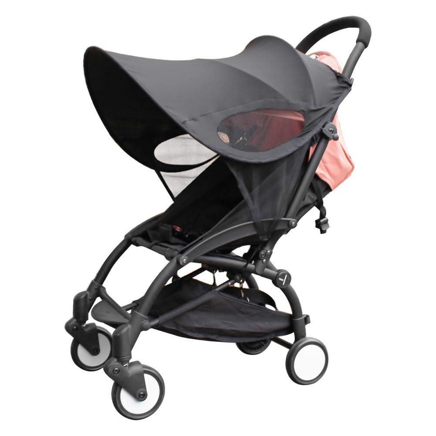LuxusKollektion Kinderwagen-Sonnenschutzhülle Kinderwagen Sonnensegel UV Schutz Schwarz