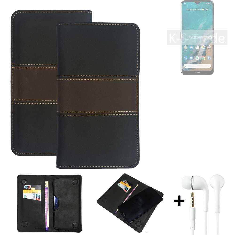 K-S-Trade Handyhülle für Nokia G50, Handyhülle + Kopfhörer Schutzhülle Walletcase Bookstyle Tasche