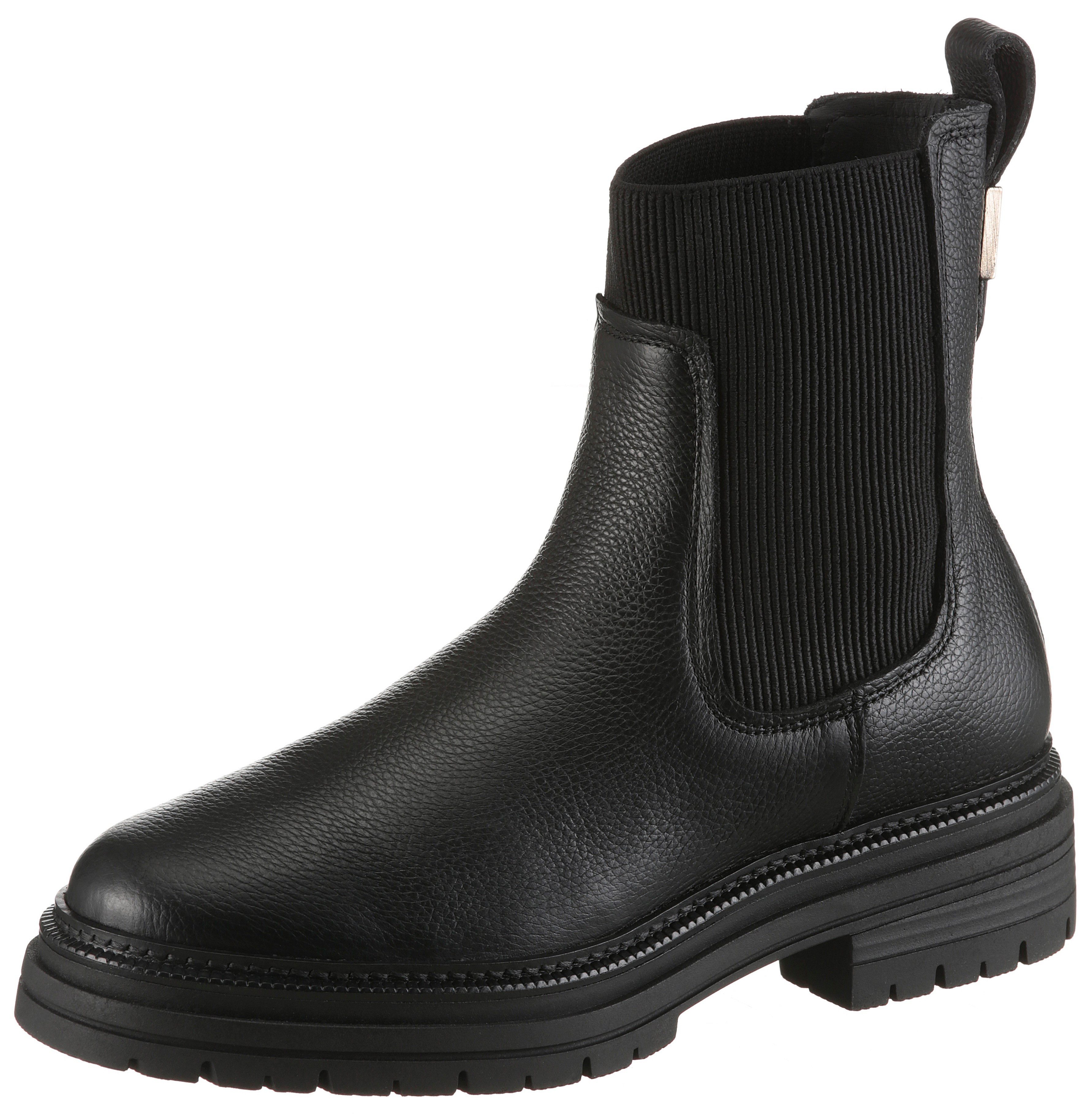 Tommy Hilfiger TH PLAQUE PEBBLE CHELSEA WARM Winterboots, Chelseaboots, Schlupfboots, Stiefelette mit praktischer Anziehlasche