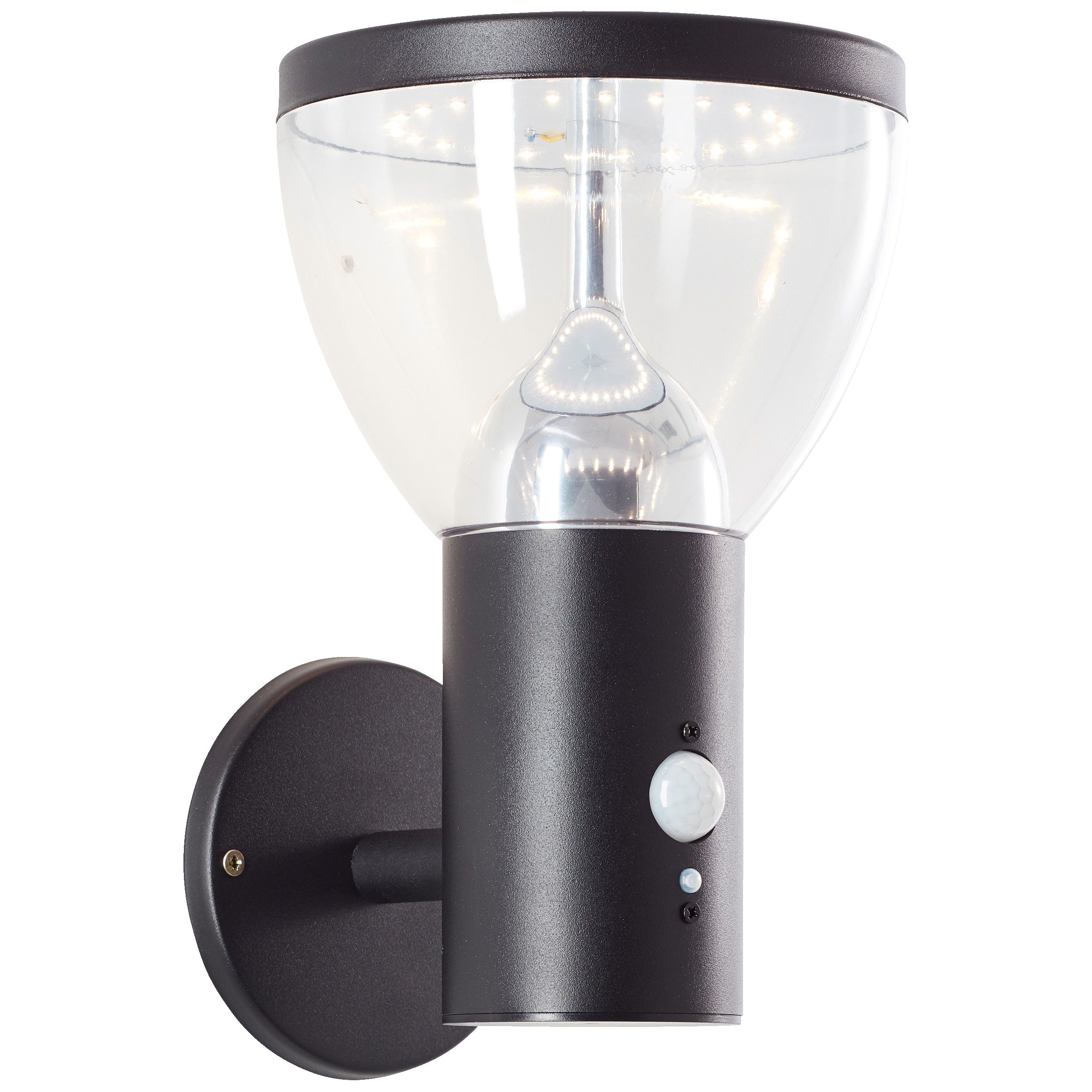 Lightbox Wandleuchte, Bewegungsmelder, LED fest integriert, Warmweiß, LED Außen Wandlampe, Solar, Bewegungsmelder, 25x16x18 cm, 3 W, 430 lm