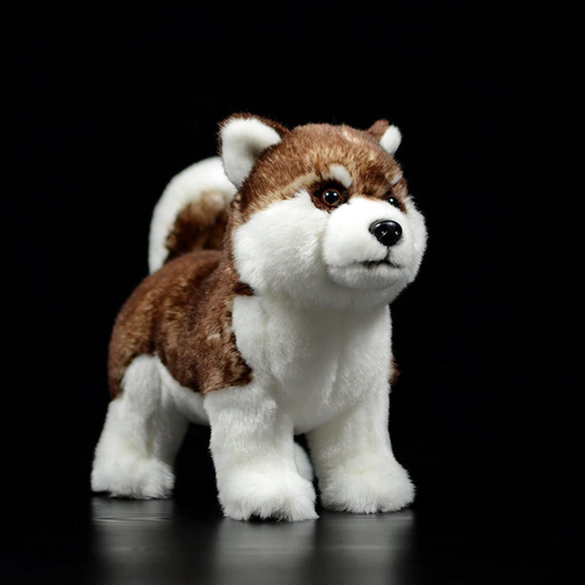 Tinisu Plüschfigur Husky 26cm Kuscheltier braun – Realistisches Hunde Plüschtier